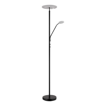 Globo - LED podna lampa s mogućnošću prigušivanja LED/28W/230V + LED/5W 3000K crna