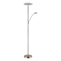 Globo - LED podna svjetiljka s mogućnošću prigušivanja LED/28W/230V + LED/5W 3000K matirani krom