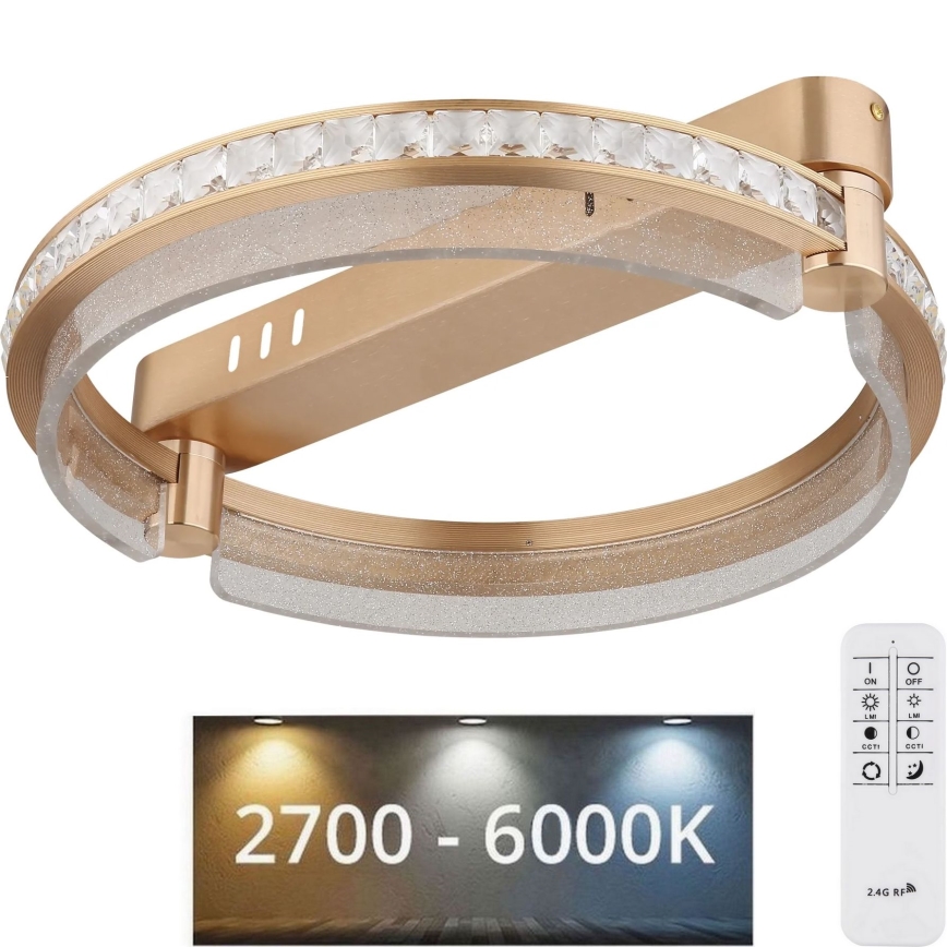 Globo - LED Prigušiva kristalna stropna svjetiljka LED/36W/230V 2700K-6000K + daljinski upravljač