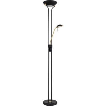 Globo - LED Prigušiva podna lampa LED/20W/230V + LED/5,5W 3000K crna/zlatna