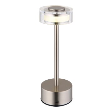 Globo - LED Prigušiva punjiva dodirna stolna lampa LED/2,5W/3,7V 2700/4000/6500K 1800mAh mat krom