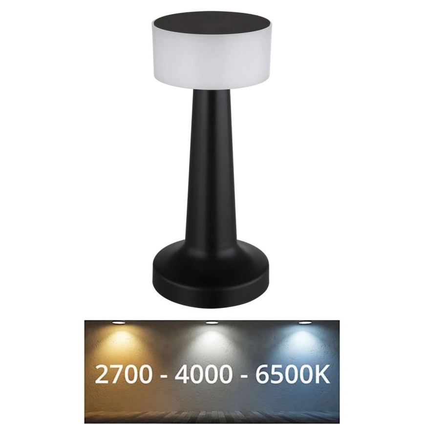 Globo - LED Prigušiva stolna lampa na dodir LED/1W/3,7V 2700K/4000K/6500K 800 mAh USB crna
