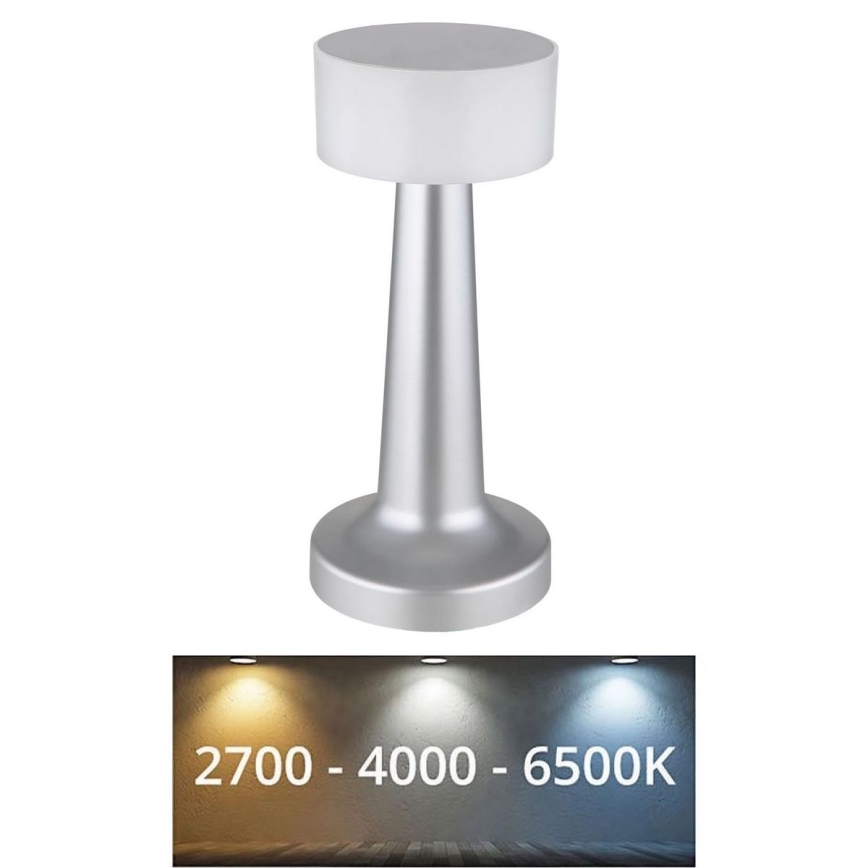 Globo - LED Prigušiva stolna lampa na dodir LED/1W/3,7V 2700K/4000K/6500K 800 mAh USB mat krom