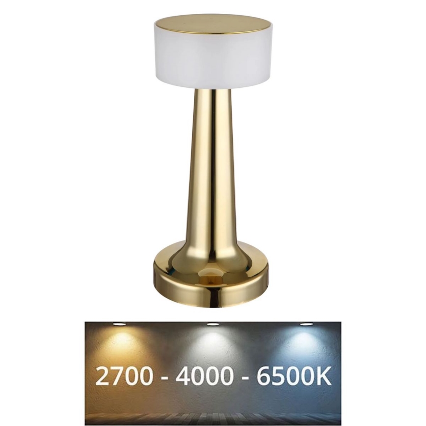 Globo - LED Prigušiva stolna lampa na dodir LED/1W/3,7V 2700K/4000K/6500K 800 mAh USB zlatna