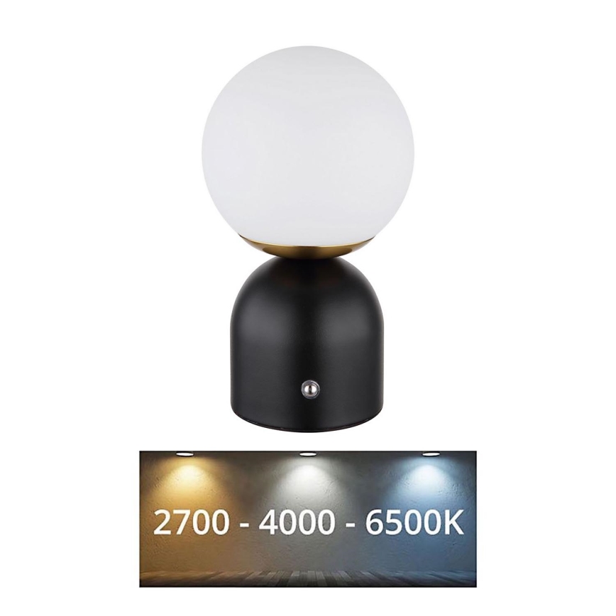 Globo - LED Prigušiva stolna lampa na dodir LED/2,5W/3,7V 2700/4000/65000K 1800 mAh USB crna