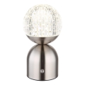 Globo - LED Prigušiva stolna lampa na dodir LED/2,5W/3,7V 2700/4000/6500K 1800 mAh USB mat krom
