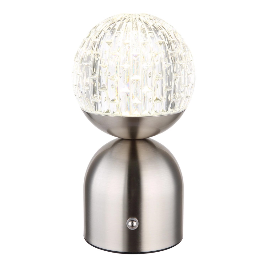 Globo - LED Prigušiva stolna lampa na dodir LED/2,5W/3,7V 2700/4000/6500K 1800 mAh USB mat krom