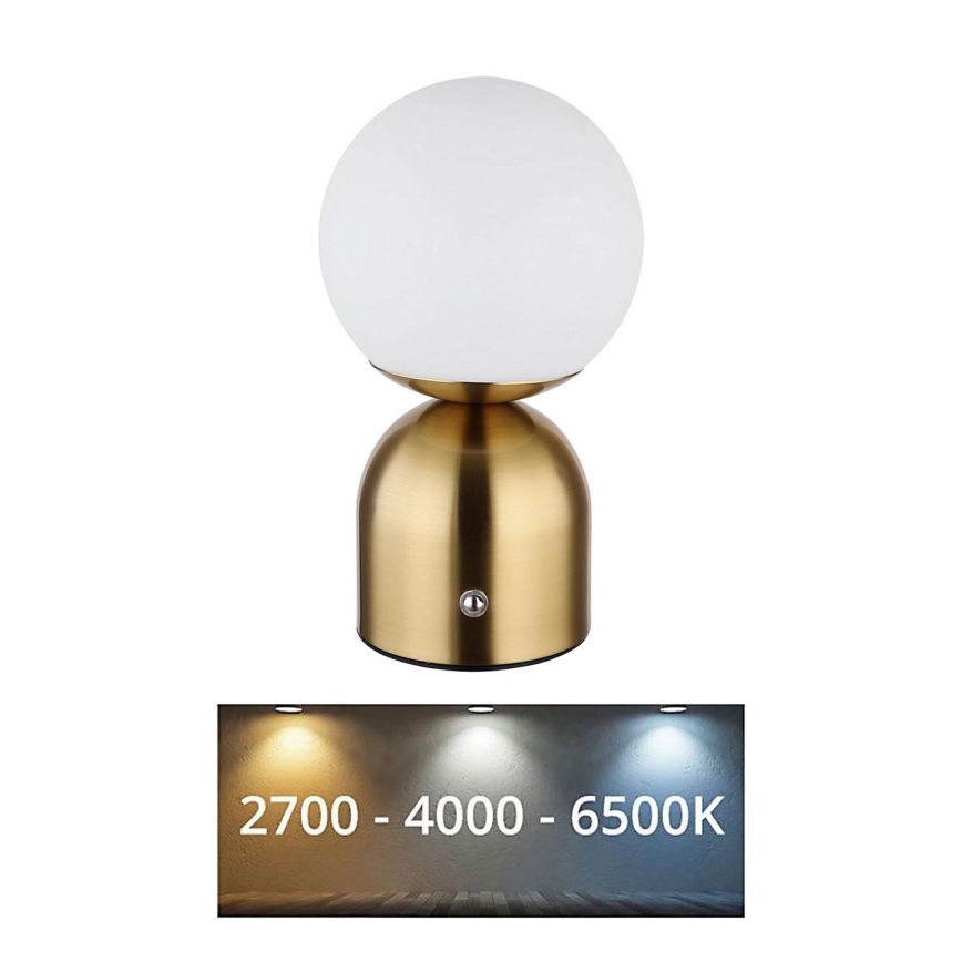 Globo - LED Prigušiva stolna lampa na dodir LED/2,5W/3,7V 2700K/4000K/6500K 1800 mAh USB mesing