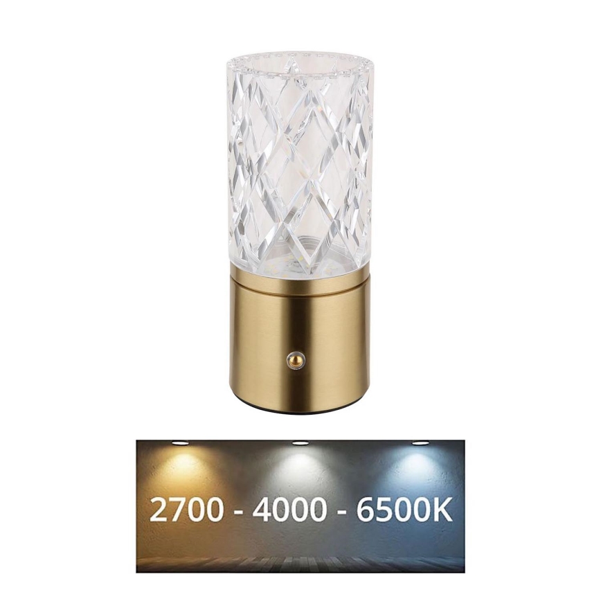 Globo - LED Prigušiva stolna lampa na dodir LED/2,5W/3,7V 2700K/4000K/6500K 1800 mAh USB zlatna