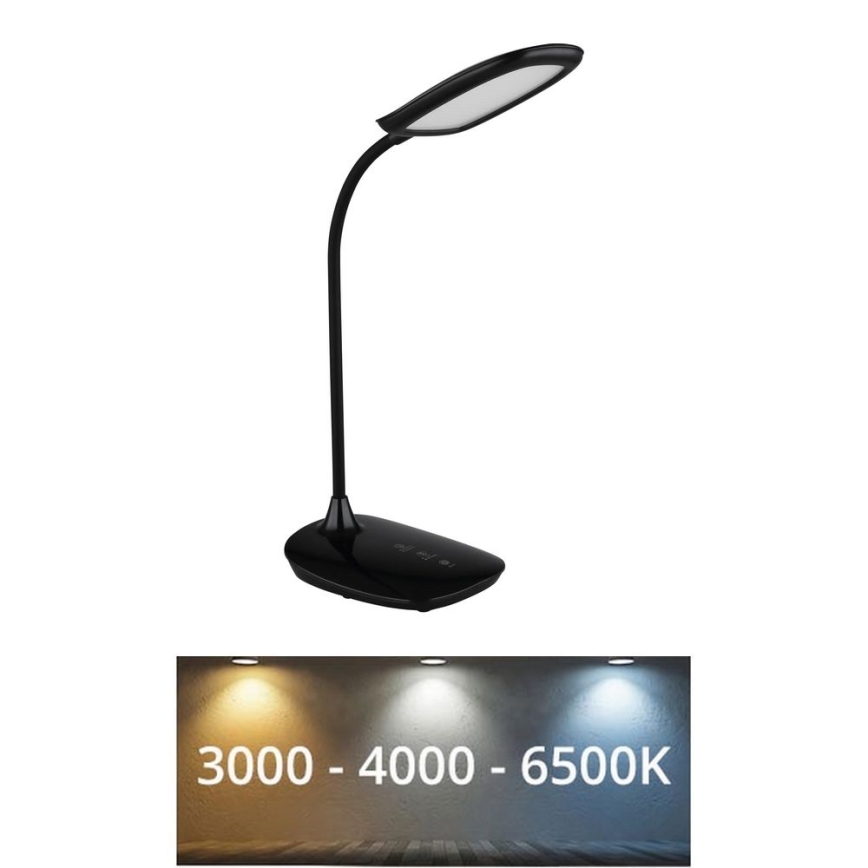 Globo - LED Prigušiva stolna lampa na dodir LED/9W/230V 3000K/4000K/6500K CRI 90 crna