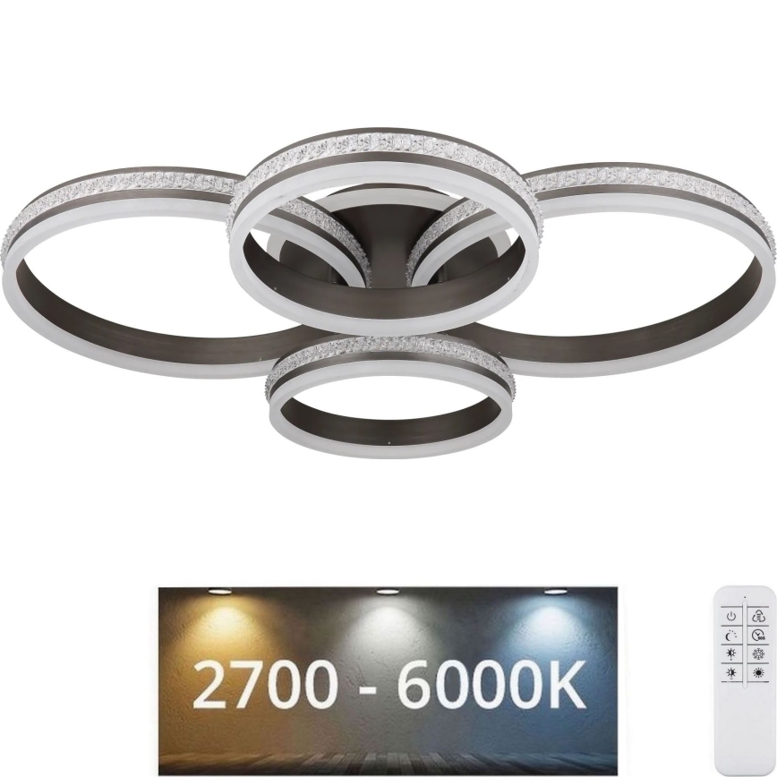 Globo - LED Prigušiva stropna svjetiljka LED/90W/230V 2700K-6000K + daljinski upravljač