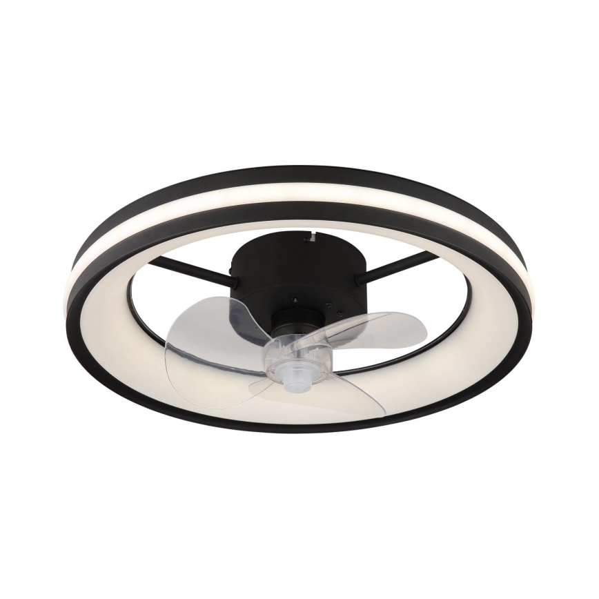 Globo - LED Prigušiva stropna svjetiljka s ventilatorom LED/30W/230V 2700-6500K crna + daljinski upravljač
