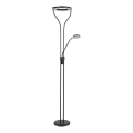 Globo - LED prigušivačka podna lampa LED/20W/230V + LED/4W 3000K crna