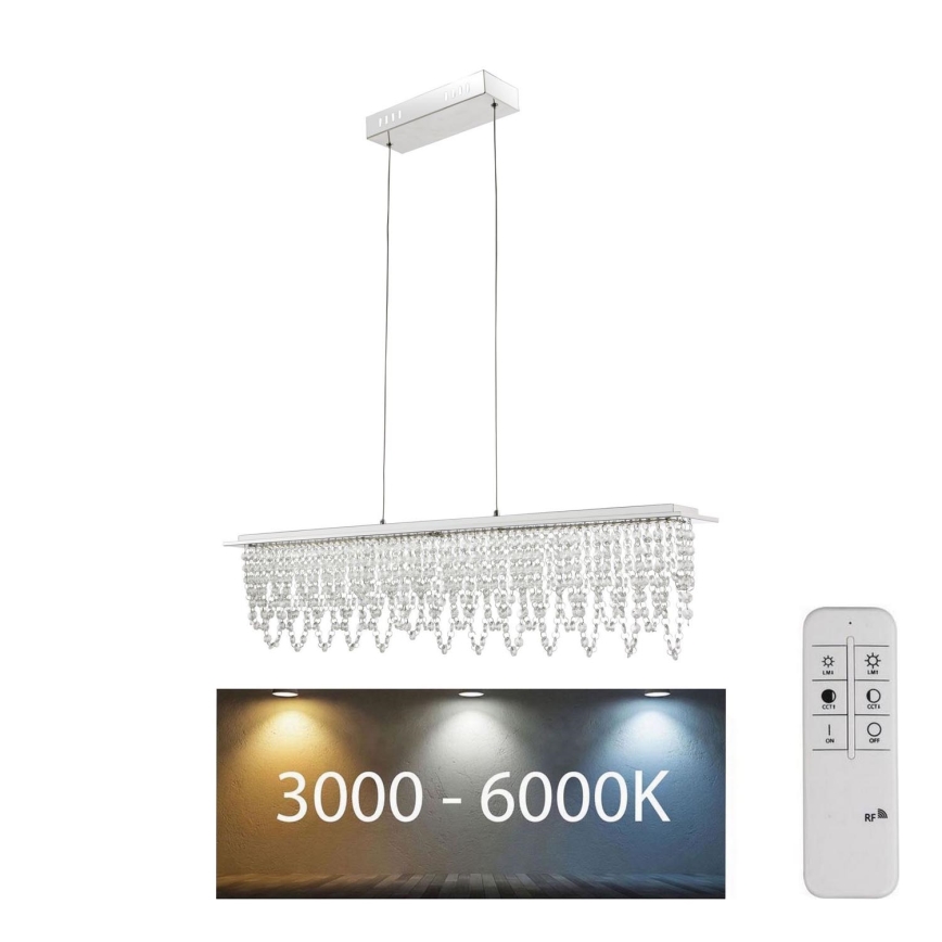 Globo - LED Prigušivi kristalni luster na sajli LED/24W/230V 3000-6000K + daljinski upravljač