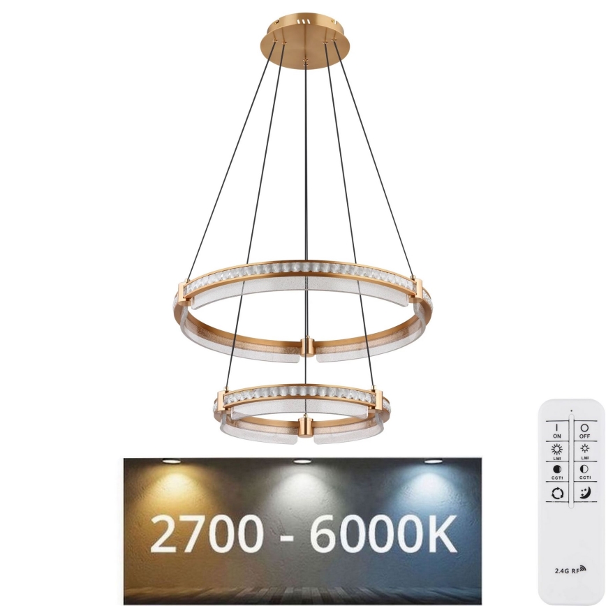 Globo - LED Prigušivi kristalni luster na sajli LED/78W/230V 2700K-6000K + daljinski upravljač