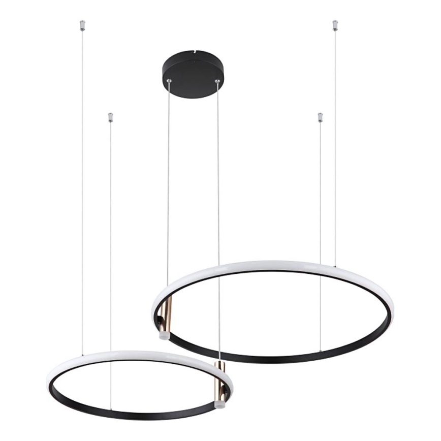 Globo - LED Prigušivi luster na sajli LED/55W/230V 2700-6000K crna + daljinski upravljač