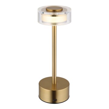 Globo - LED punjiva stolna lampa s dodirnim upravljačem, prigušivač, LED/2,5W/3,7V 2700/4000/6500K 1800mAh mesing