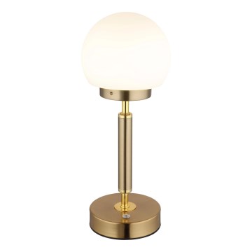 Globo - LED punjiva stolna lampa s dodirnim upravljačem, prigušivač LED/2,5W/5V 1800mAh 2700/4000/6500K mesing