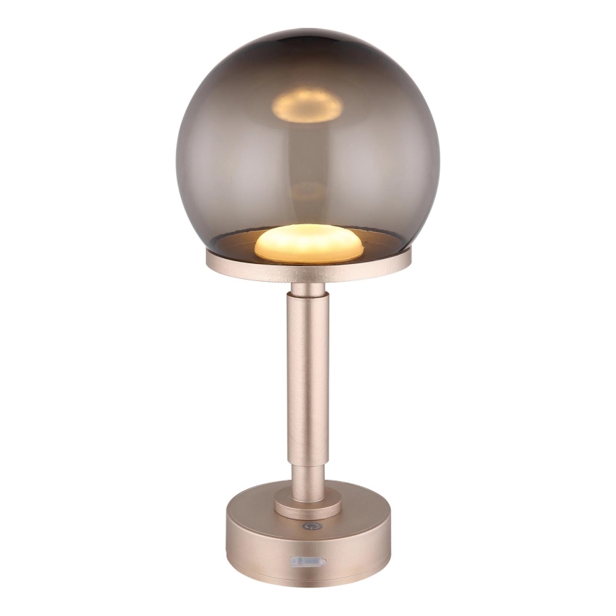 Globo - LED punjiva stolna lampa s dodirnim upravljačem, prigušivač LED/2,5W/5V 1800mAh 2700/4000/6500K ružičasto zlato