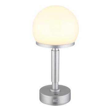 Globo - LED punjiva stolna lampa s dodirnim upravljačem, prigušivač, LED/2,5W/5V 1800mAh 2800K srebrna