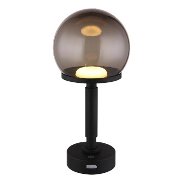 Globo - LED punjiva stolna lampa s dodirnim upravljačem, prigušivač svjetla LED/2,5W/5V 1800mAh 2700/4000/6500K crna