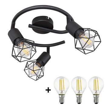 Globo - LED Reflektorska svjetiljka 3xE14/6W/230V crna