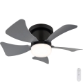 Globo - LED Regulabilni stropni ventilator LED/10W/230V 3000-6500K sivi + daljinsko upravljanje