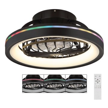 Globo - LED RGB stropni ventilator s prigušivanjem LED/40W/230V 2700-6500K + daljinski upravljač