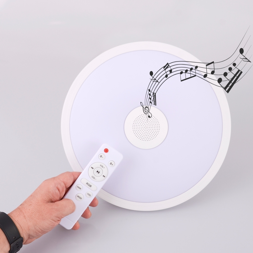 Globo - LED RGBW Prigušiva svjetiljka za kupaonicu sa zvučnikom LED/18W/230V 3000-6500K IP44 + daljinski upravljač