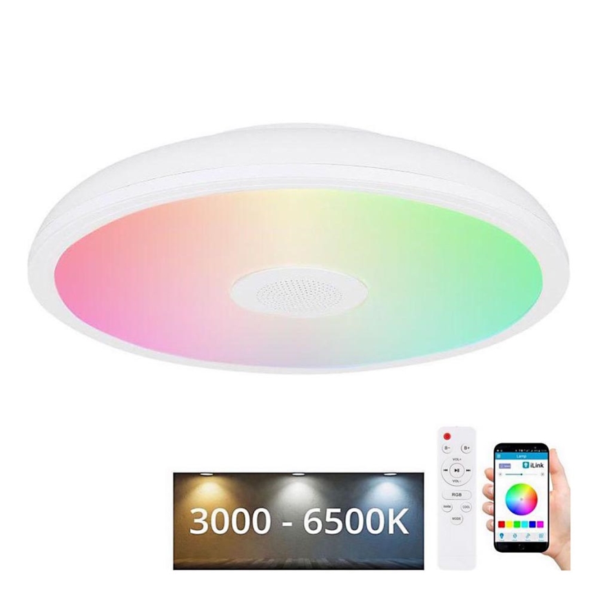 Globo - LED RGBW Prigušiva svjetiljka za kupaonicu sa zvučnikom LED/18W/230V 3000-6500K IP44 + daljinski upravljač