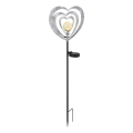 Globo - LED solarna svjetiljka LED/3V IP44 300 mAh srebrno srce