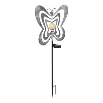 Globo - LED Solarno svjetlo LED/3V IP44 300 mAh srebrni leptir