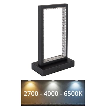 Globo - LED stolna lampa s dodirnim upravljačem, prigušivač, LED/3W/3,7V 2700K/4000K/6500K, 1800 mAh, USB, crna
