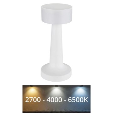 Globo - LED stolna lampa s dodirnim upravljanjem, prigušiva, LED/1W/3,7V 2700K/4000K/6500K 800 mAh USB bijela