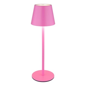 Globo - LED stolna lampa za vanjsku upotrebu, na dodir i s prigušivanjem, punjiva 3 u 1 LED/3W/5V 3000/4000/5000K IP54 1800 mAh ružičasta