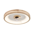 Globo - LED stropna svjetiljka s ventilatorom, prigušivač svjetla LED/30W/230V 2700-6500K smeđa + daljinski upravljač