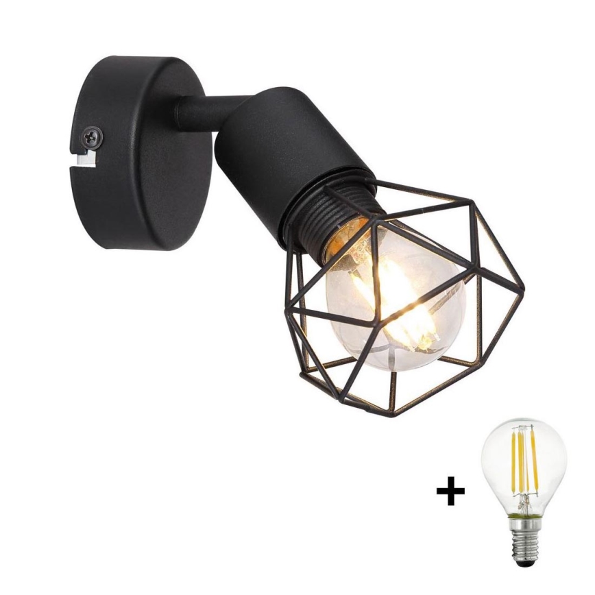 Globo - LED Zidna reflektorska svjetiljka 1xE14/6W/230V crna
