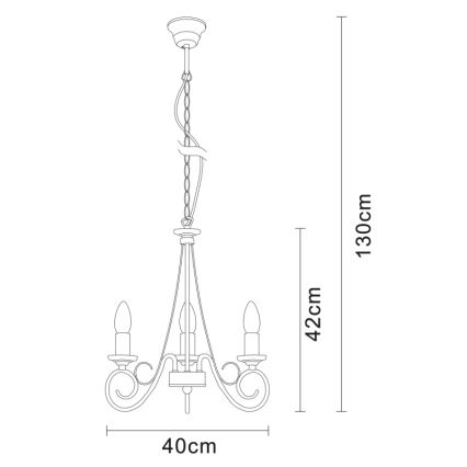 Globo - Luster na lancu 3xE14/40W/230V