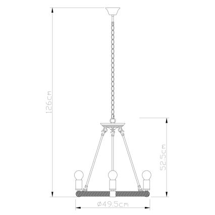 Globo - Luster na lancu 6xE27/40W/230V