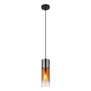 Globo - Luster na sajli 1xE27/25W/230V pr. 10,5 cm crna/bakrena