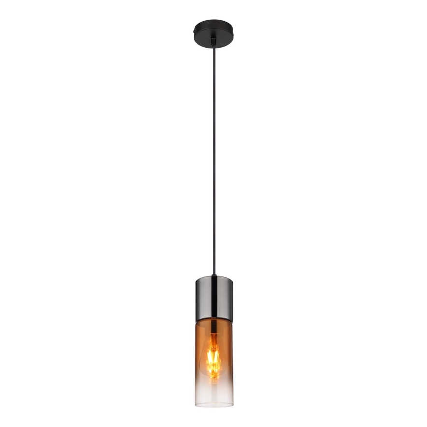 Globo - Luster na sajli 1xE27/25W/230V pr. 10,5 cm crna/bakrena