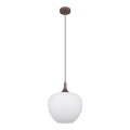Globo - Luster na sajli 1xE27/60W/230V pr. 29 cm bijela/smeđa