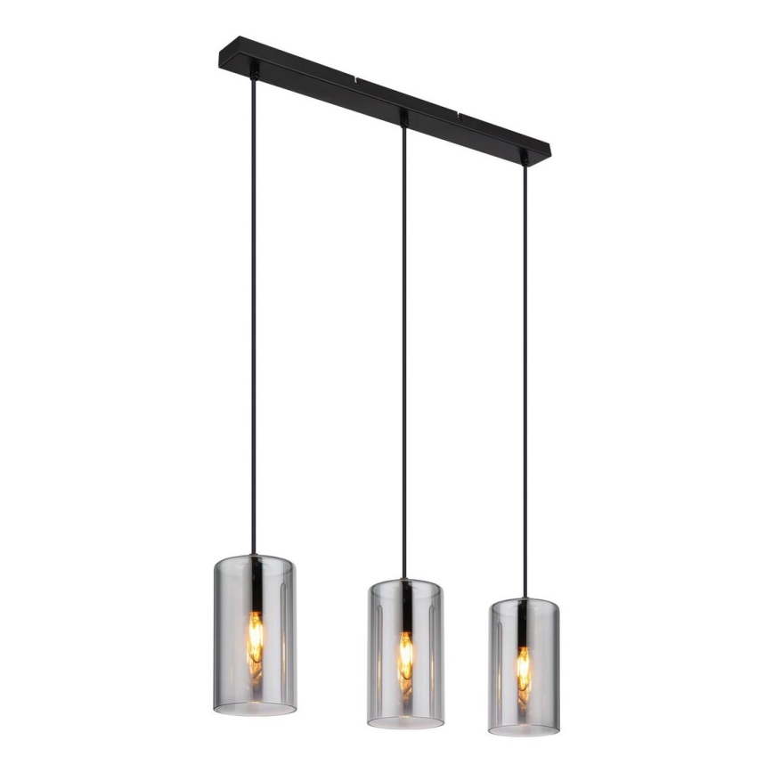 Globo - Luster na sajli 3xE14/25W/230V crna