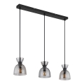 Globo - Luster na sajli 3xE14/40W/230V crna/dimna