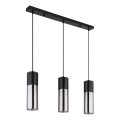 Globo - Luster na sajli 3xE27/25W/230V crna