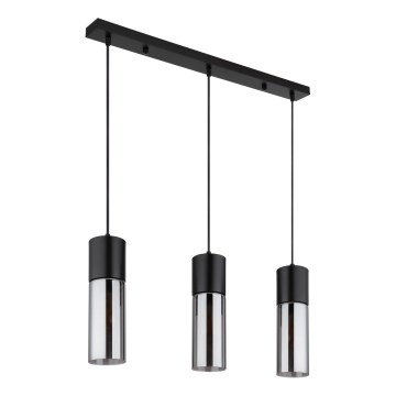 Globo - Luster na sajli 3xE27/25W/230V crna