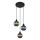 Globo - Luster na sajli 3xE27/25W/230V pr. 36 cm bakar/zelena/plava