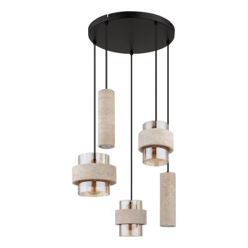 Globo - Luster na sajli 3xE27/40W/230V + 2xGU10/10W travertin