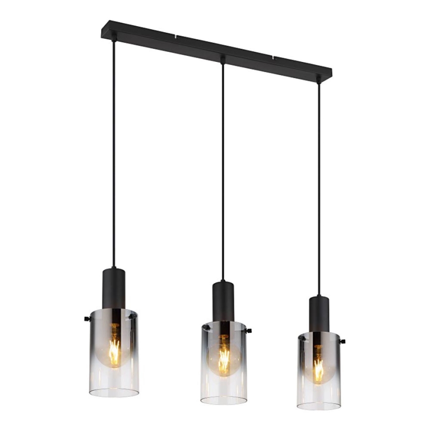 Globo - Luster na sajli 3xE27/40W/230V crna