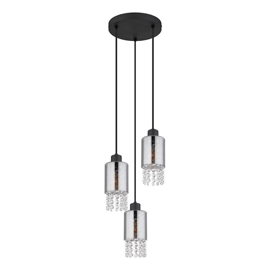 Globo - Luster na sajli 3xE27/40W/230V pr. 25 cm crna